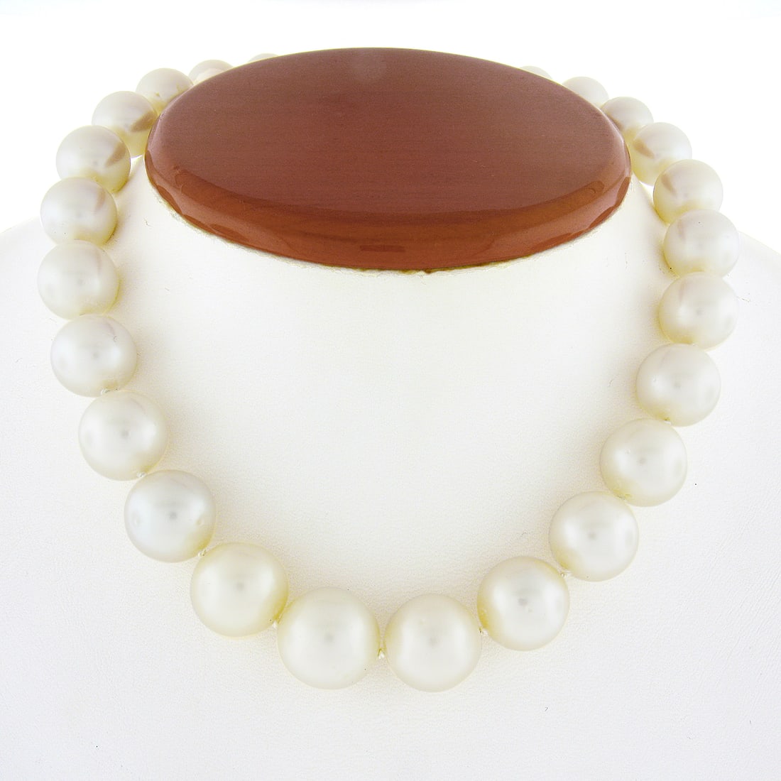 GIA Certified South Sea Pearl Necklace with 14k Gold Diamond Clasp (1 of 7)