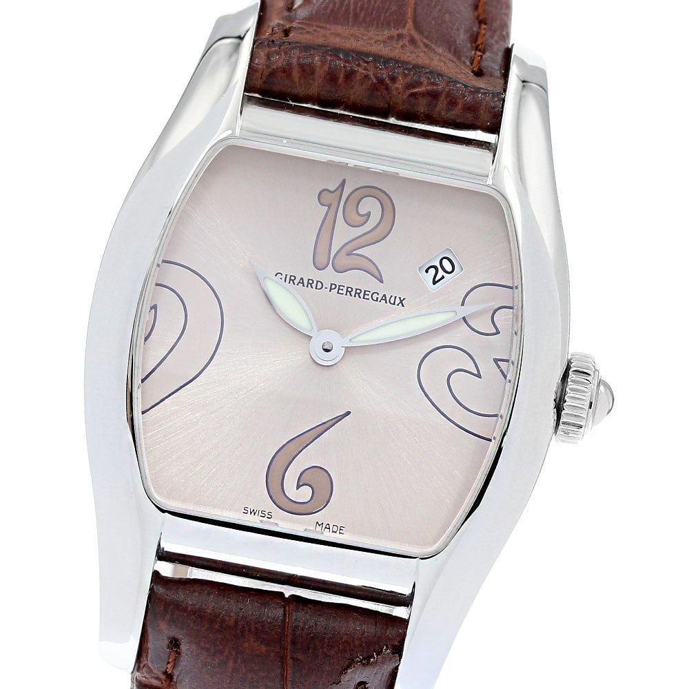 Girard Perregaux Richeville Quartz Date Men's Wristwatch 2655: Girard Perregaux Richeville Quartz Date Men's Wristwatch 2655 This Girard Perregaux Richeville Date Quartz men's wristwatch features a stainless steel case paired with a pink dial and a date function.