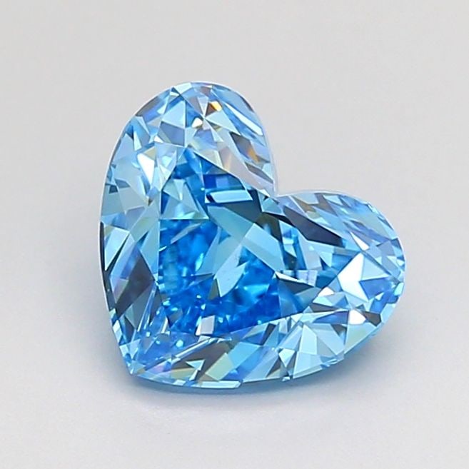 Loose Diamond - HEART 1.38ct Fancy Vivid Blue VVS2: Loose Diamond - HEART 1.38ct Fancy Vivid Blue VVS2 Source: This is a real non-mined Diamond that has been grown in a lab Shape: HEART Carats: 1.38 Color: Fancy Vivid Blue Certification: IGI Video: