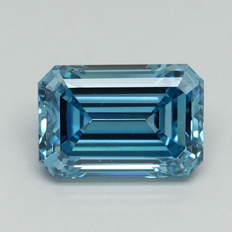 Loose Diamond - EMERALD 1.21ct Fancy Vivid Blue VS2: Loose Diamond - EMERALD 1.21ct Fancy Vivid Blue VS2 Source: This is a real non-mined Diamond that has been grown in a lab Shape: EMERALD Carats: 1.21 Color: Fancy Vivid Blue Certification: IGI Video: