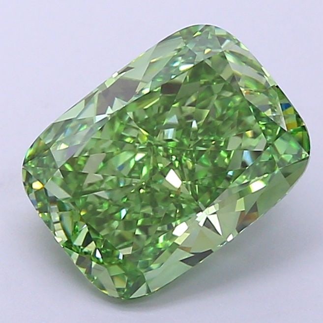 Loose Diamond - CUSHION MODIFIED 3.98ct Fancy Vivid Green VS1: Loose Diamond - CUSHION MODIFIED 3.98ct Fancy Vivid Green VS1 Source: This is a real non-mined Diamond that has been grown in a lab Shape: CUSHION MODIFIED Carats: 3.98 Color: Fancy Vivid Green Certif