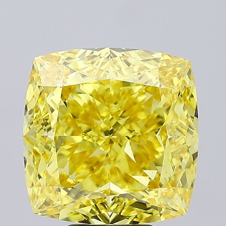 Loose Diamond - CUSHION MODIFIED 8.56ct Fancy Vivid Yellow VS1: Loose Diamond - CUSHION MODIFIED 8.56ct Fancy Vivid Yellow VS1 Source: This is a real non-mined Diamond that has been grown in a lab Shape: CUSHION MODIFIED Carats: 8.56 Color: Fancy Vivid Yellow