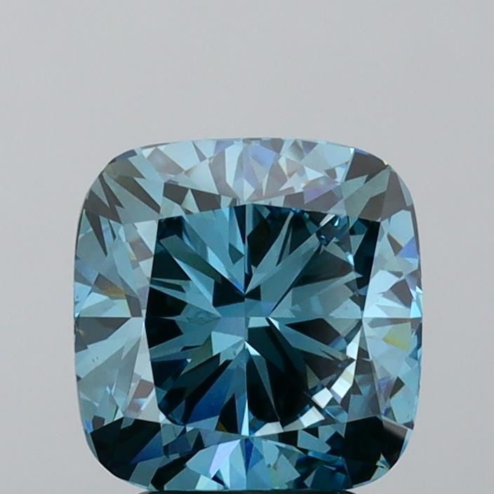 Loose Diamond - CUSHION BRILLIANT 3.43ct Fancy Vivid Blue VVS2: Loose Diamond - CUSHION BRILLIANT 3.43ct Fancy Vivid Blue VVS2 Source: This is a real non-mined Diamond that has been grown in a lab Shape: CUSHION BRILLIANT Carats: 3.43 Color: Fancy Vivid Blue Certi