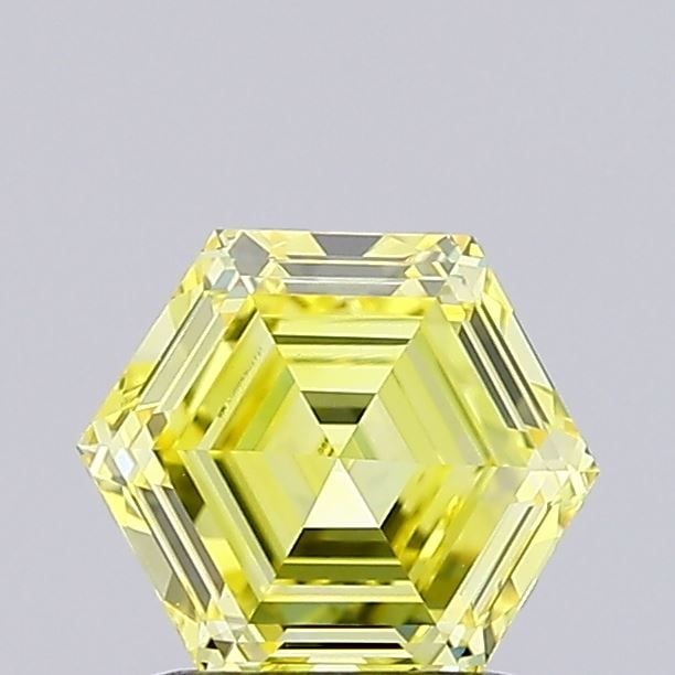 Loose Diamond - HEXAGONAL 0.23ct Fancy Vivid Yellow VVS2: Loose Diamond - HEXAGONAL 0.23ct Fancy Vivid Yellow VVS2 Source: This is a real non-mined Diamond that has been grown in a lab Shape: HEXAGONAL Carats: 0.23 Color: Fancy Vivid Yellow Certification: NO