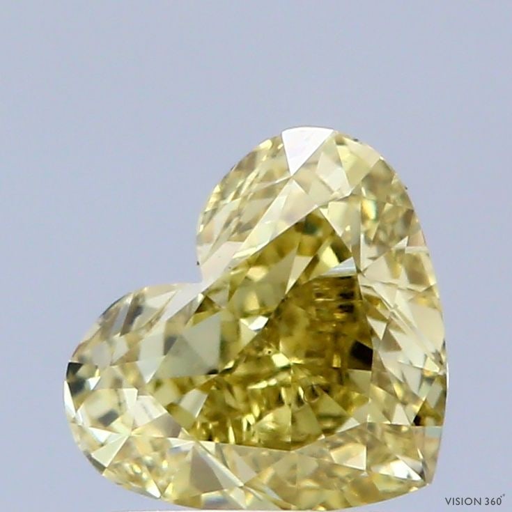 Loose Diamond - HEART 1.1ct Fancy Yellow VS1: Loose Diamond - HEART 1.1ct Fancy Yellow VS1 Source: This is a real non-mined Diamond that has been grown in a lab Shape: HEART Carats: 1.1 Color: Fancy Yellow Certification: IGI Video: