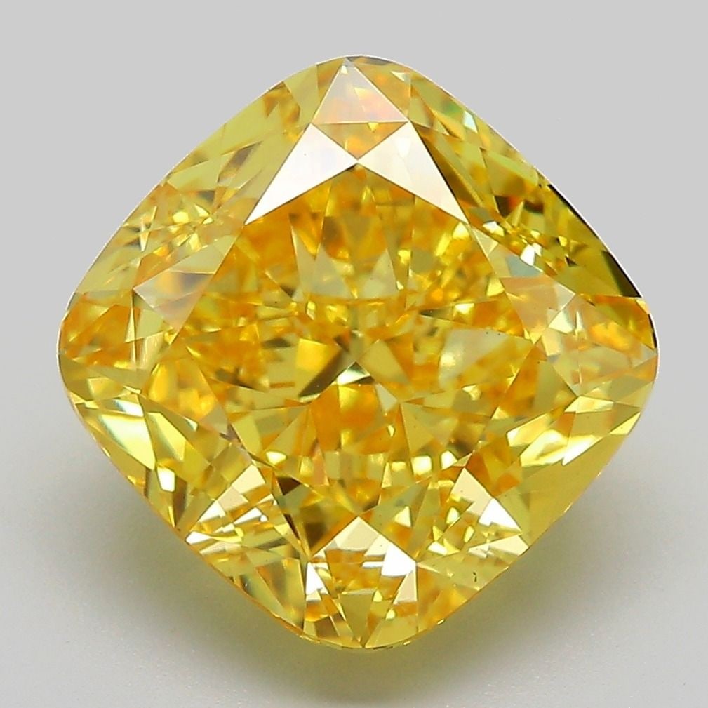 Loose Diamond - CUSHION MODIFIED 6.6ct Fancy Vivid Yellow VS1: Loose Diamond - CUSHION MODIFIED 6.6ct Fancy Vivid Yellow VS1 Source: This is a real non-mined Diamond that has been grown in a lab Shape: CUSHION MODIFIED Carats: 6.6 Color: Fancy Vivid Yellow Certif