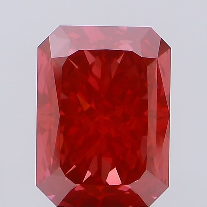 Loose Diamond - RADIANT 7.24ct Fancy Vivid Red VS2: Loose Diamond - RADIANT 7.24ct Fancy Vivid Red VS2 Source: This is a real non-mined Diamond that has been grown in a lab Shape: RADIANT Carats: 7.24 Color: Fancy Vivid Red Certification: IGI Video: