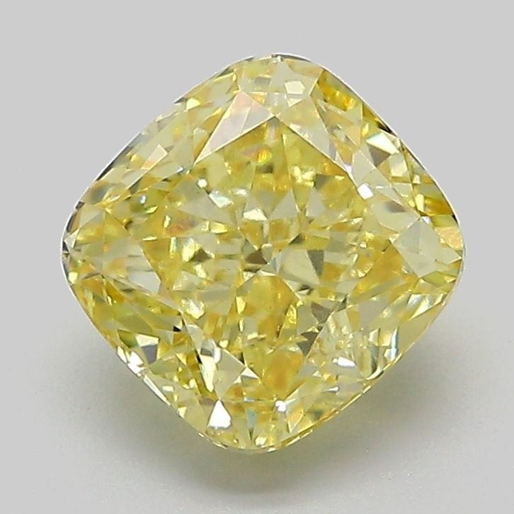 Loose Diamond - CUSHION MODIFIED 2.03ct Fancy Intense Yellow VS1: Loose Diamond - CUSHION MODIFIED 2.03ct Fancy Intense Yellow VS1 Source: This is a real non-mined Diamond that has been grown in a lab Shape: CUSHION MODIFIED Carats: 2.03 Color: Fancy Intense Yellow 