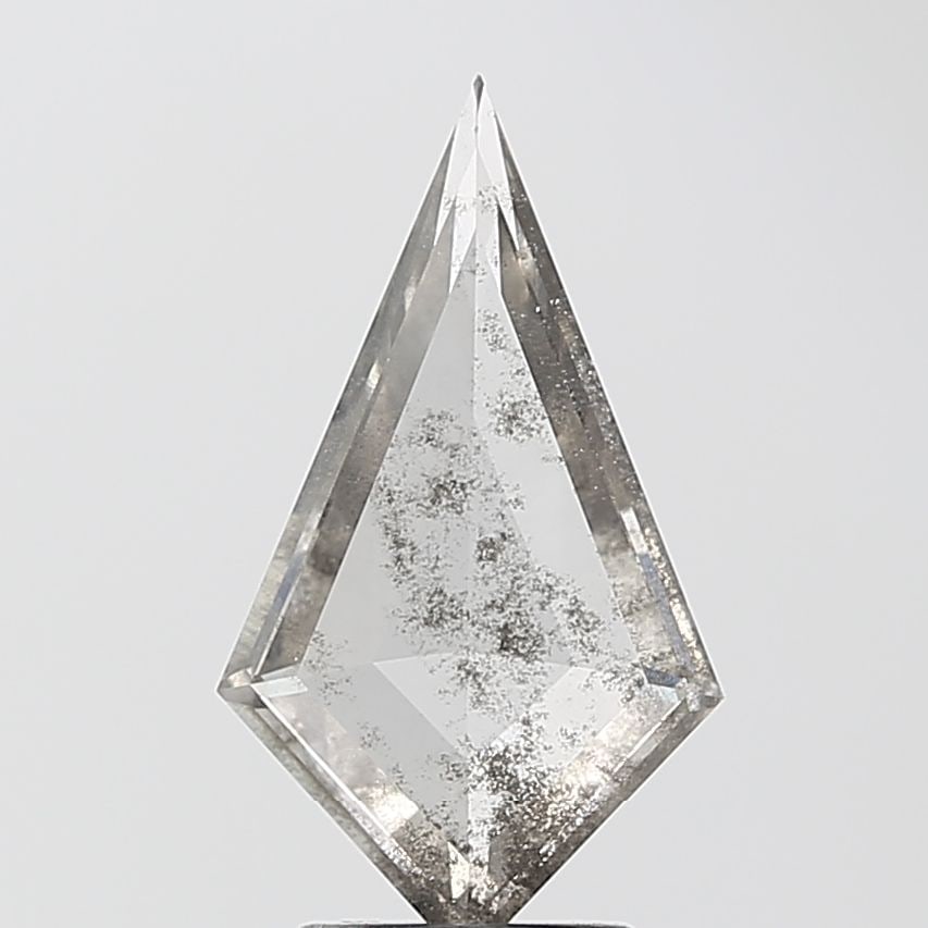 Loose Diamond - KITE 1.55ct Salt and Pepper I1: Loose Diamond - KITE 1.55ct Salt and Pepper I1 Source: This is a real non-mined Diamond that has been grown in a lab Shape: KITE Carats: 1.55 Color: Salt and Pepper Certification: NONE Video: