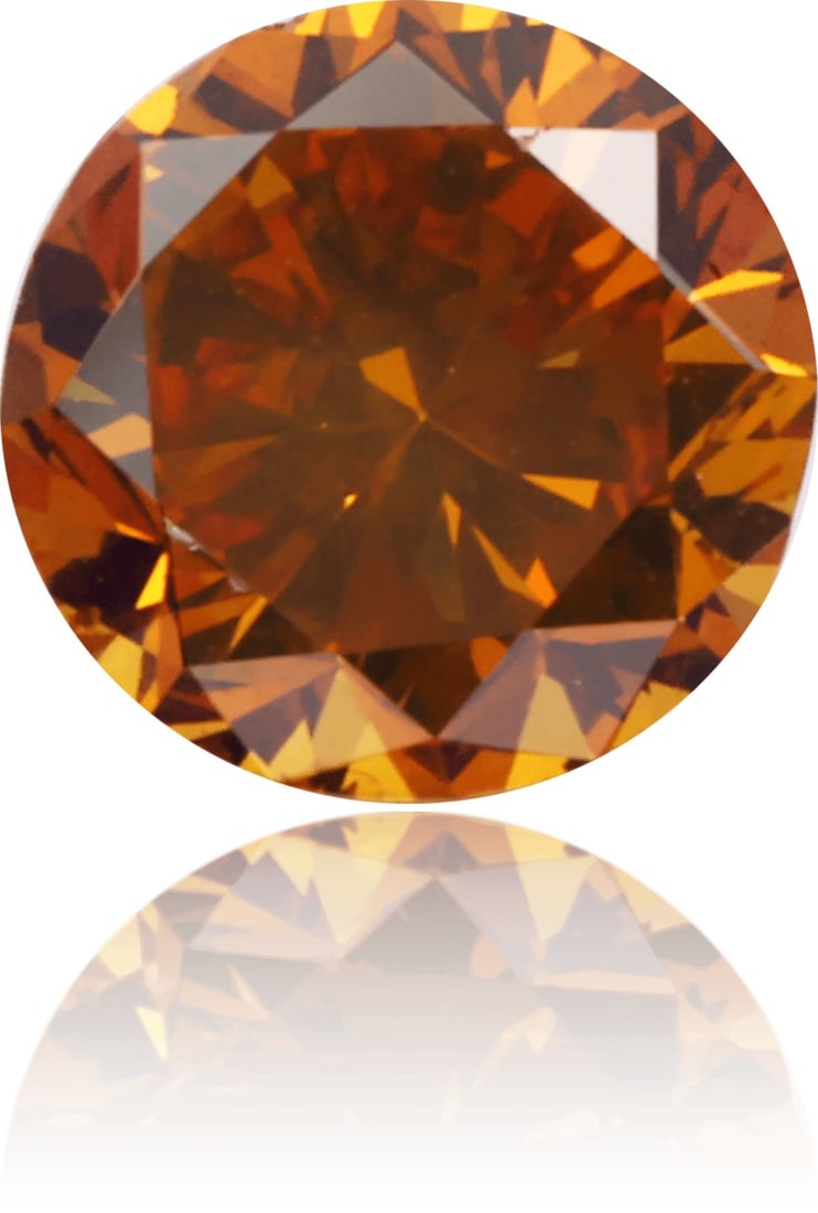 Loose Diamond - ROUND 0.61ct Fancy Deep Orange SI2: Loose Diamond - ROUND 0.61ct Fancy Deep Orange SI2 Source: Natural Shape: ROUND Carats: 0.61 Color: Fancy Deep Orange Certification: GIA Video: