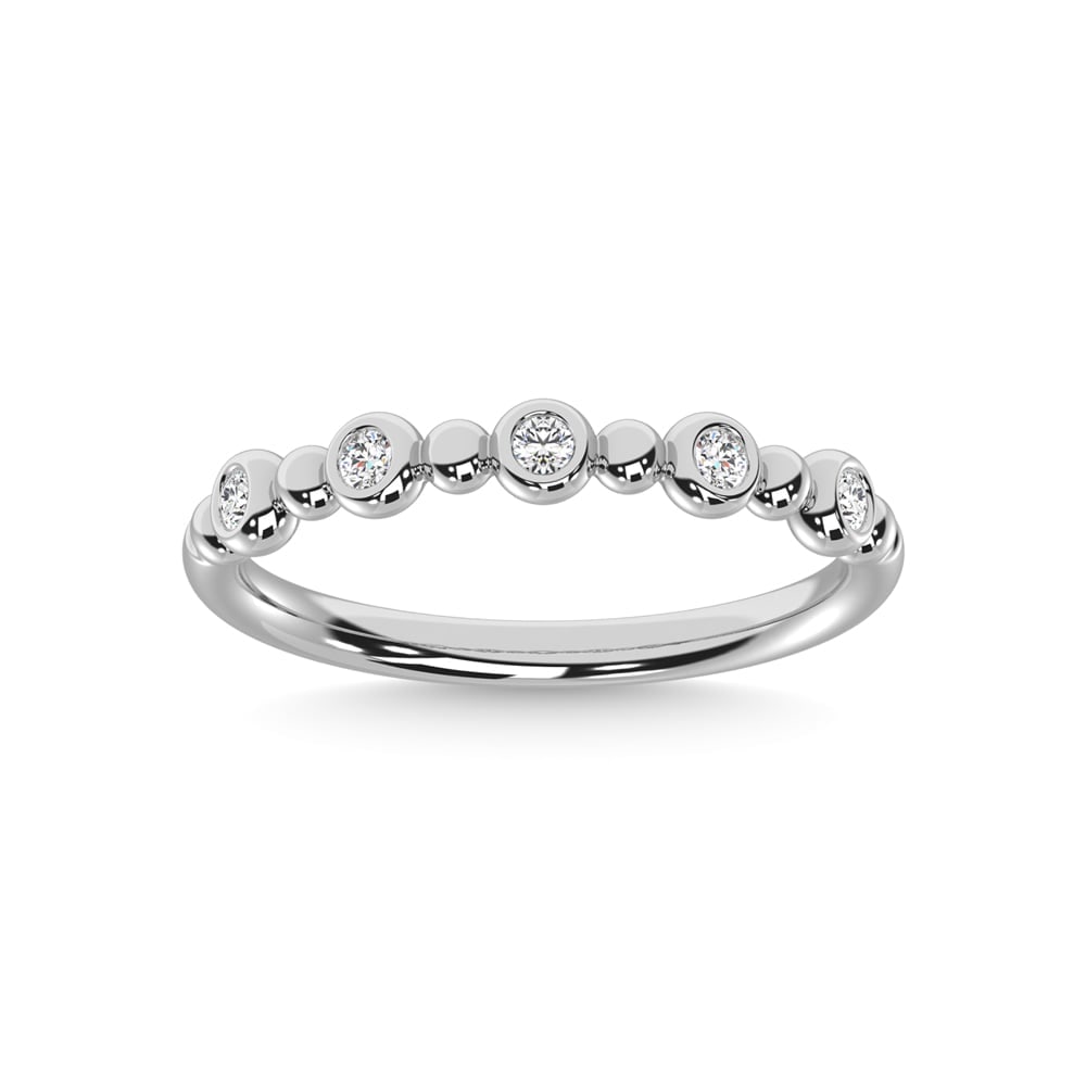 14K White Gold Diamond 1/6 Ct.Tw. Stackable Band: 14K White Gold Diamond 1/6 Ct.Tw. Stackable Band 14k White Gold Stone Color: G-h Stone Clarity: I1 Each ring is presented in standard size 6.5. Complimentary resizing is available between sizes 510 (i