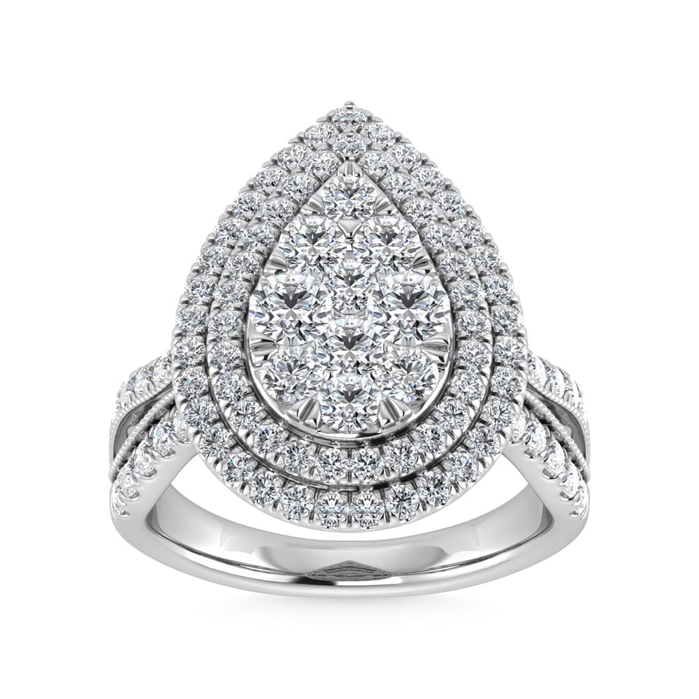 14K White Gold Diamond 2 1/4 Ct.Tw. Engagement Ring: 14K White Gold Diamond 2 1/4 Ct.Tw. Engagement Ring 14k White Gold Stone Color: G-h Stone Clarity: I1-i2 Each ring is presented in standard size 6.5. Complimentary resizing is available between sizes 