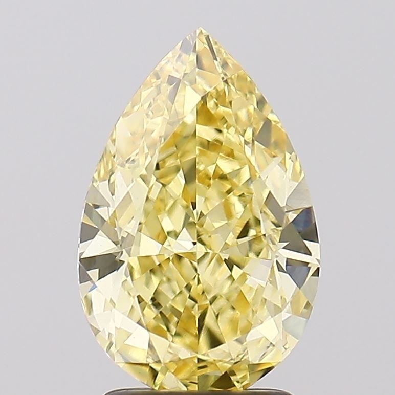 Loose Diamond - PEAR 2.7ct Fancy Intense Yellow VVS2: Loose Diamond - PEAR 2.7ct Fancy Intense Yellow VVS2 Source: This is a real non-mined Diamond that has been grown in a lab Shape: PEAR Carats: 2.7 Color: Fancy Intense Yellow Certification: IGI Video: