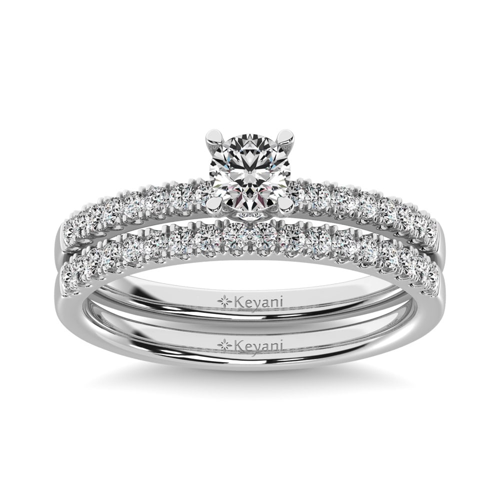 Diamond 3/4 Ct.Tw. Bridal Ring in 14K White Gold: Diamond 3/4 Ct.Tw. Bridal Ring in 14K White Gold 14k White Gold Stone Color: G-h Stone Clarity: Si2 Each ring is presented in standard size 6.5. Complimentary resizing is available between sizes 510 (