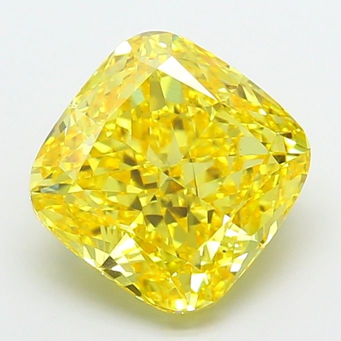Loose Diamond - CUSHION MODIFIED 5.09ct Fancy Vivid Yellow VS2: Loose Diamond - CUSHION MODIFIED 5.09ct Fancy Vivid Yellow VS2 Source: This is a real non-mined Diamond that has been grown in a lab Shape: CUSHION MODIFIED Carats: 5.09 Color: Fancy Vivid Yellow Cert