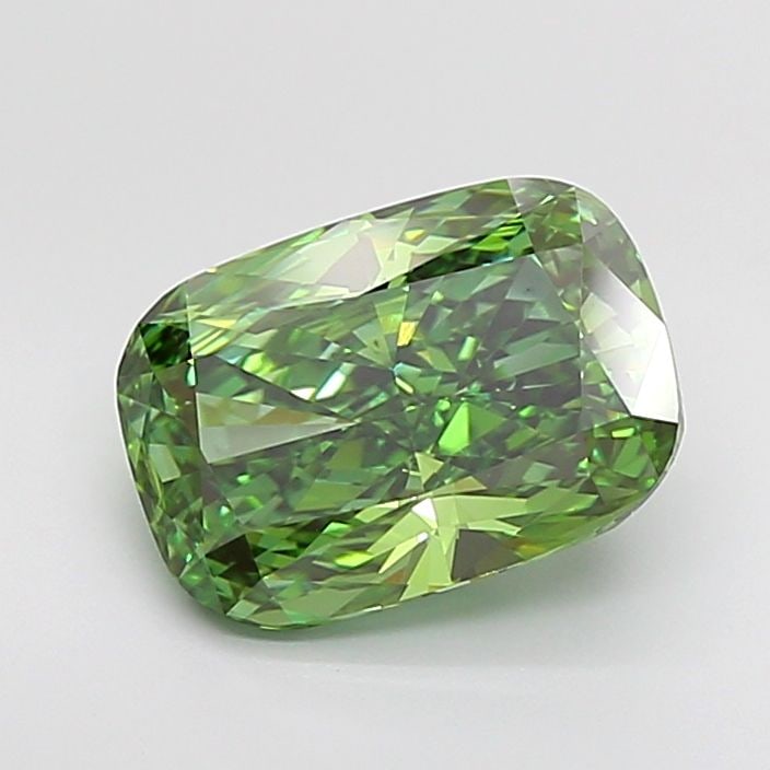 Loose Diamond - CUSHION BRILLIANT 4.49ct Fancy Vivid Green VS1: Loose Diamond - CUSHION BRILLIANT 4.49ct Fancy Vivid Green VS1 Source: This is a real non-mined Diamond that has been grown in a lab Shape: CUSHION BRILLIANT Carats: 4.49 Color: Fancy Vivid Green Cert