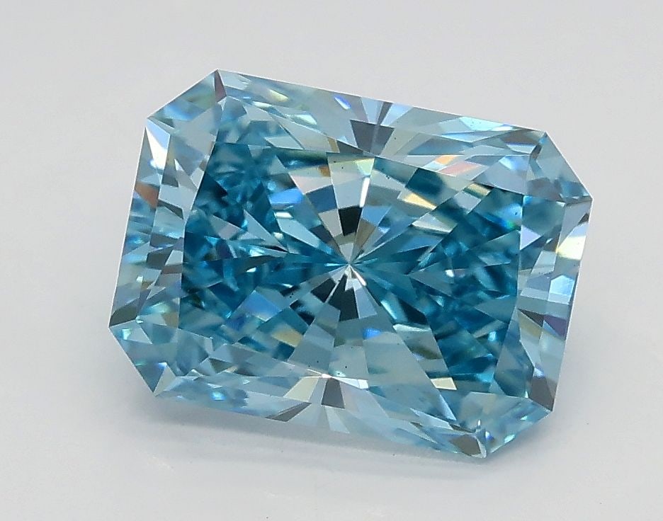 Loose Diamond - RADIANT 2.05ct Fancy Vivid Blue VS1: Loose Diamond - RADIANT 2.05ct Fancy Vivid Blue VS1 Source: This is a real non-mined Diamond that has been grown in a lab Shape: RADIANT Carats: 2.05 Color: Fancy Vivid Blue Certification: IGI Video: