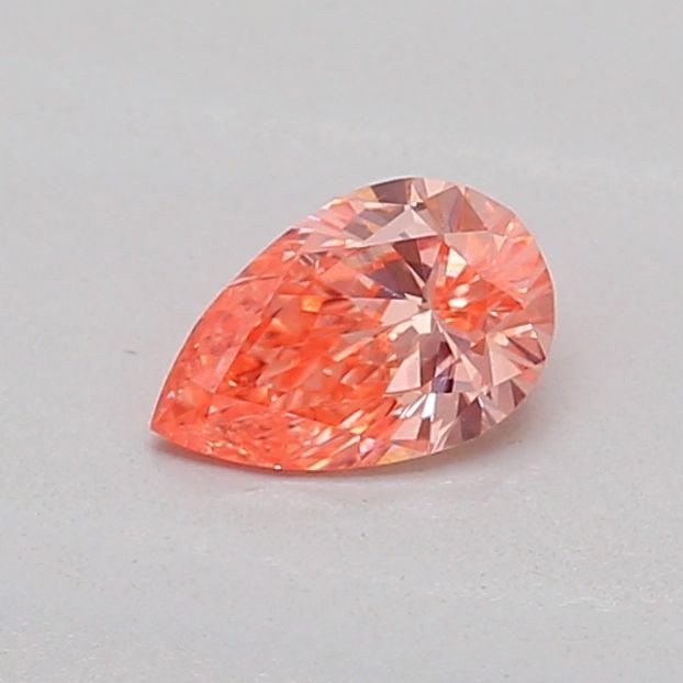 Loose Diamond - PEAR 0.2ct Fancy Vivid Orangey Pink VS1: Loose Diamond - PEAR 0.2ct Fancy Vivid Orangey Pink VS1 Source: This is a real non-mined Diamond that has been grown in a lab Shape: PEAR Carats: 0.2 Color: Fancy Vivid Orangey Pink Certification: IGI