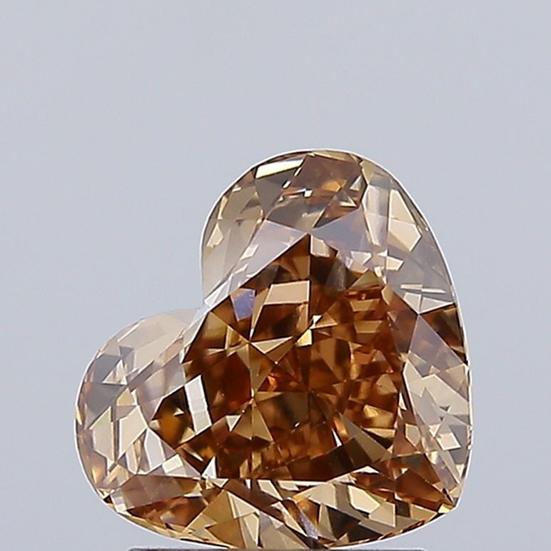 Loose Diamond - HEART 2.08ct Fancy Brown VS1: Loose Diamond - HEART 2.08ct Fancy Brown VS1 Source: This is a real non-mined Diamond that has been grown in a lab Shape: HEART Carats: 2.08 Color: Fancy Brown Certification: NONE Video:
