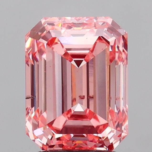 Loose Diamond - EMERALD 3.01ct Fancy Vivid Pink VS2: Loose Diamond - EMERALD 3.01ct Fancy Vivid Pink VS2 Source: This is a real non-mined Diamond that has been grown in a lab Shape: EMERALD Carats: 3.01 Color: Fancy Vivid Pink Certification: IGI Video: