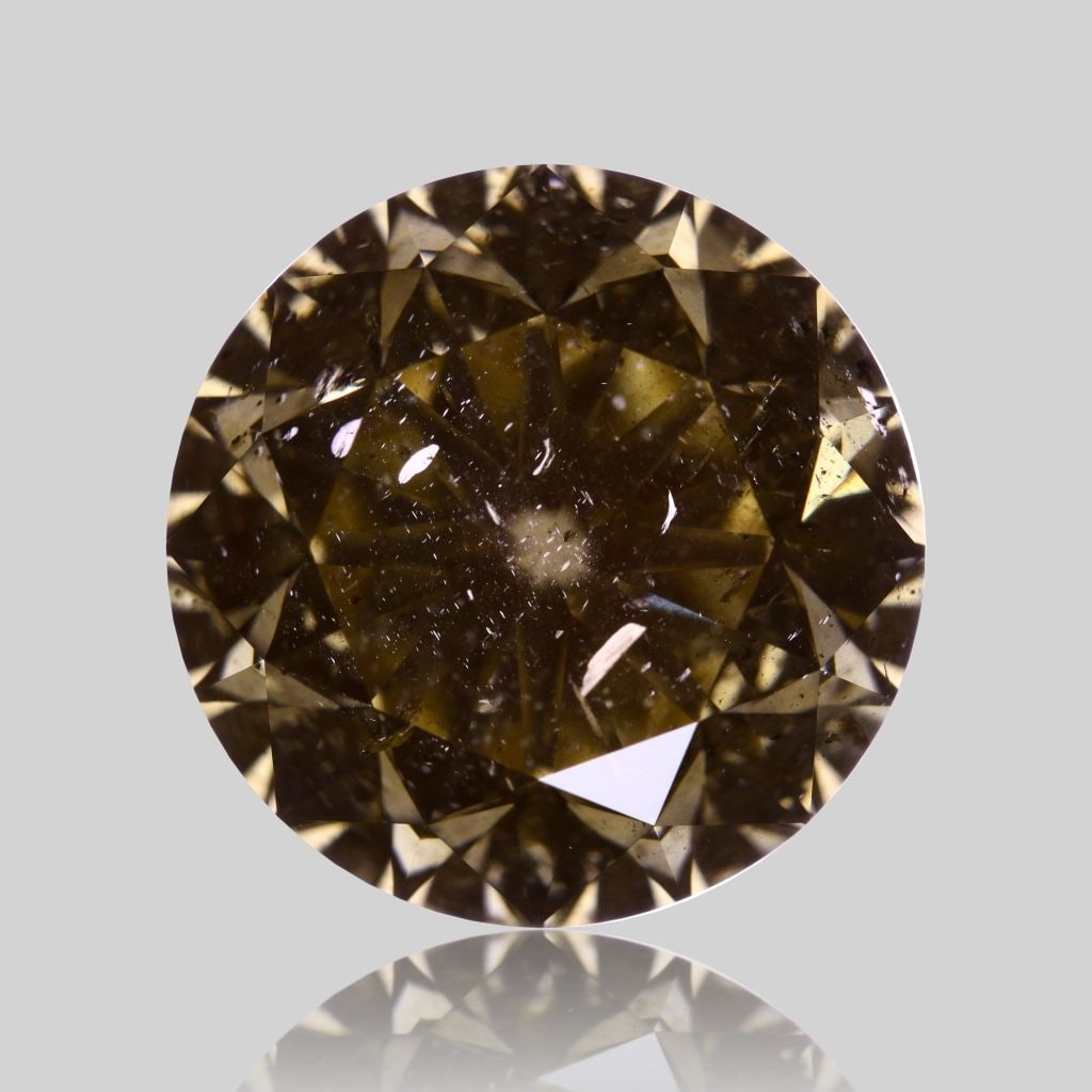 Loose Diamond - ROUND 6.03ct Fancy Brownish Yellow I2: Loose Diamond - ROUND 6.03ct Fancy Brownish Yellow I2 Source: Natural Shape: ROUND Carats: 6.03 Color: Fancy Brownish Yellow Certification: GIA Video: