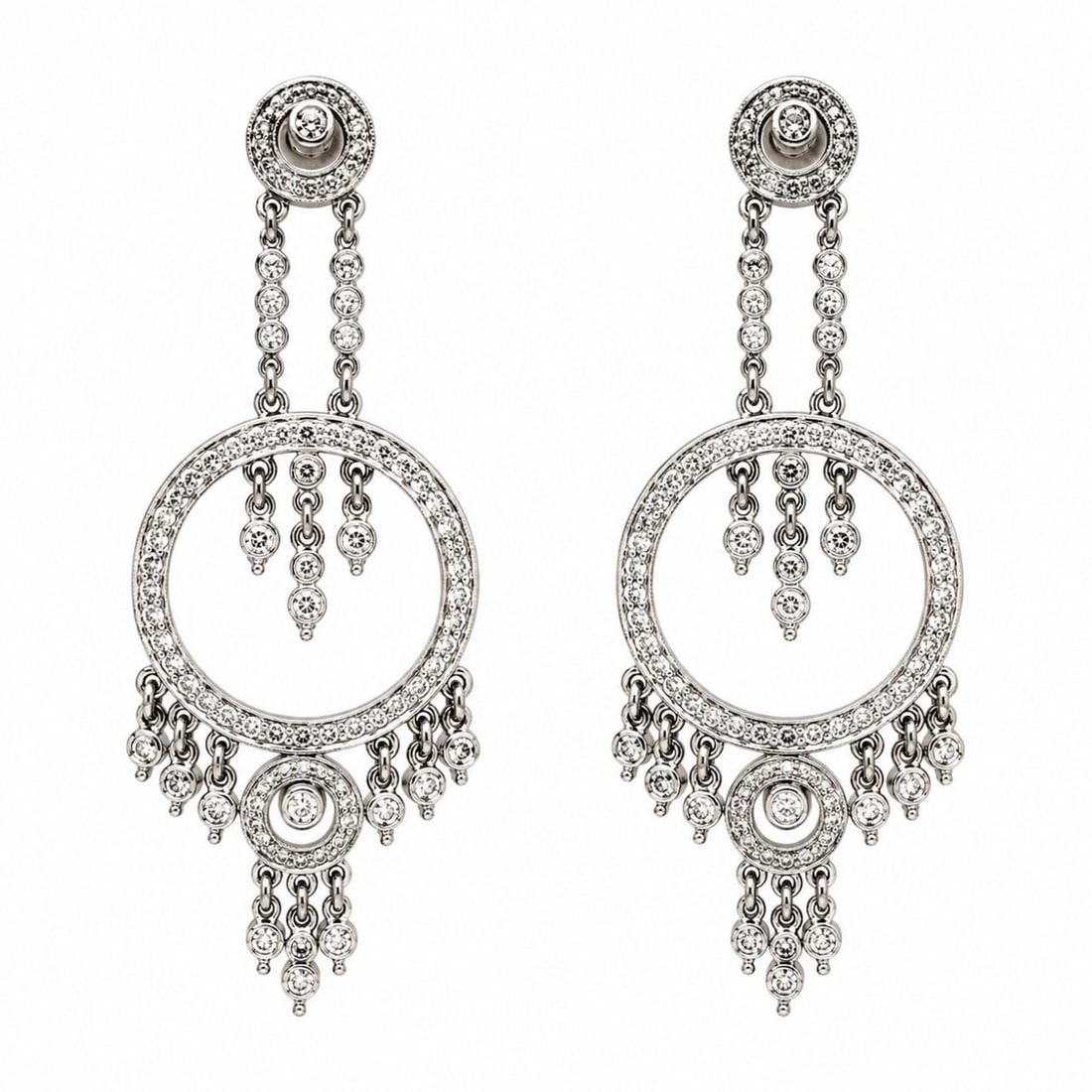 Diamond Drop Earrings in 18K White Gold 2.20 Ct (1 of 5)
