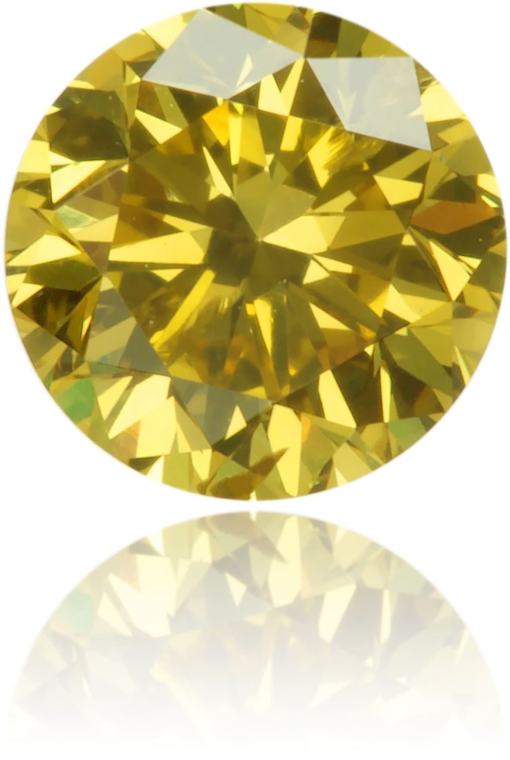 Loose Diamond - ROUND 0.41ct Fancy Intense Yellow I2: Loose Diamond - ROUND 0.41ct Fancy Intense Yellow I2 Source: Natural Shape: ROUND Carats: 0.41 Color: Fancy Intense Yellow Certification: NONE Video: