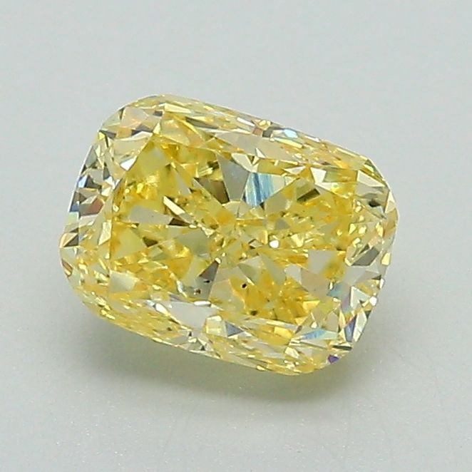 Loose Diamond - CUSHION MODIFIED 1.14ct Fancy Intense Yellow VS1: Loose Diamond - CUSHION MODIFIED 1.14ct Fancy Intense Yellow VS1 Source: This is a real non-mined Diamond that has been grown in a lab Shape: CUSHION MODIFIED Carats: 1.14 Color: Fancy Intense Yellow 