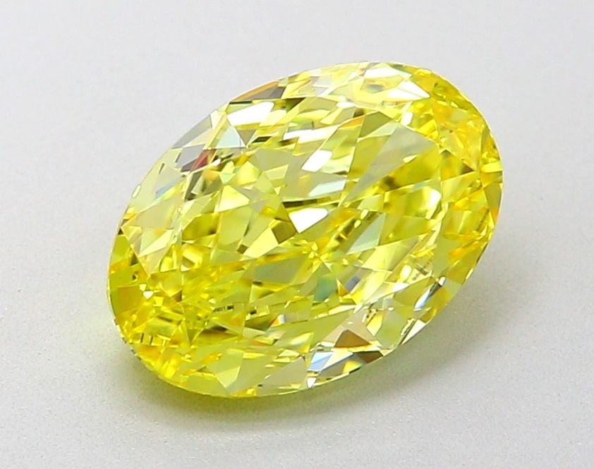 Loose Diamond - OVAL 2.04ct Fancy Intense Yellow VVS2: Loose Diamond - OVAL 2.04ct Fancy Intense Yellow VVS2 Source: This is a real non-mined Diamond that has been grown in a lab Shape: OVAL Carats: 2.04 Color: Fancy Intense Yellow Certification: IGI Vide