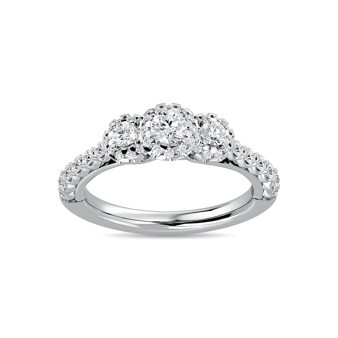 Diamond 1 Ct.Tw. Bridal Ring in 14K White Gold: Diamond 1 Ct.Tw. Bridal Ring in 14K White Gold 14k White Gold Stone Color: G-h Stone Clarity: Si2 Each ring is presented in standard size 6.5. Complimentary resizing is available between sizes 510 (in