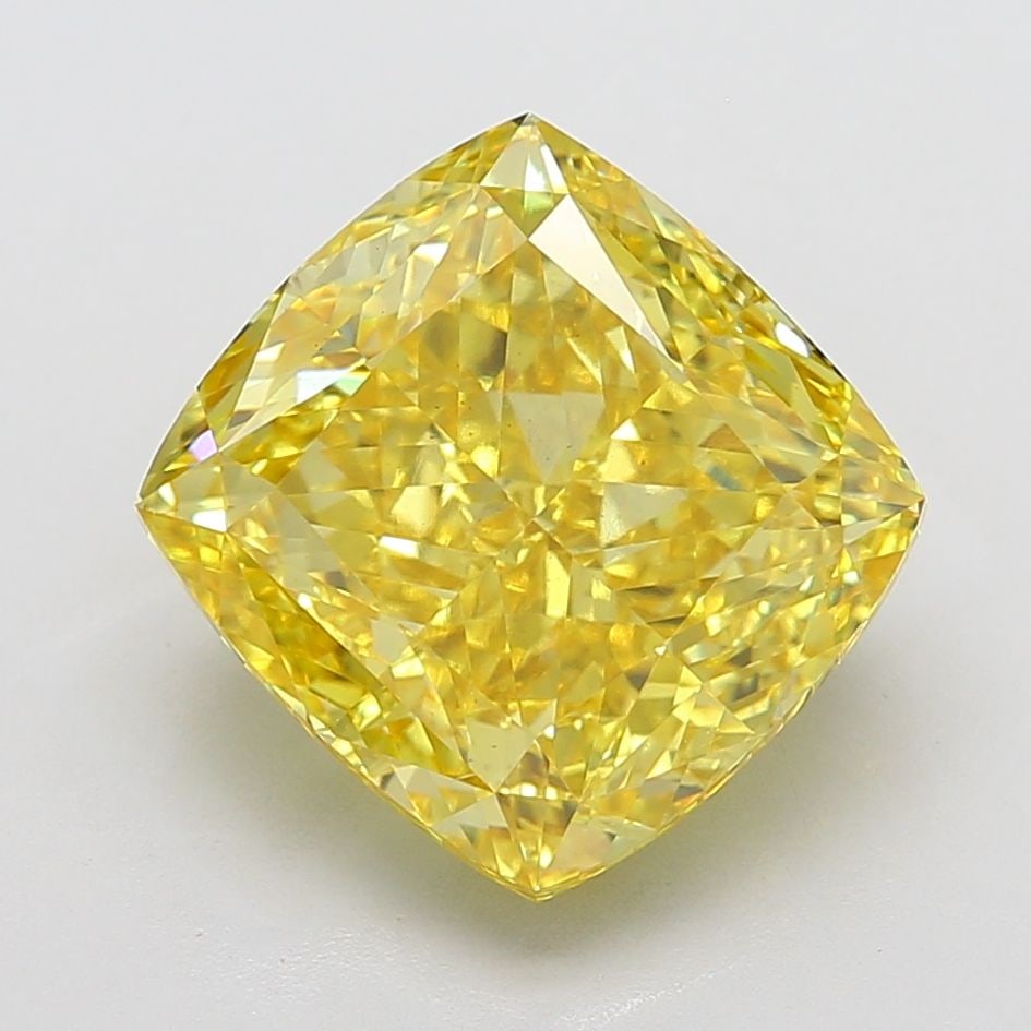 Loose Diamond - CUSHION MODIFIED 10.02ct Fancy Vivid Yellow VS1: Loose Diamond - CUSHION MODIFIED 10.02ct Fancy Vivid Yellow VS1 Source: This is a real non-mined Diamond that has been grown in a lab Shape: CUSHION MODIFIED Carats: 10.02 Color: Fancy Vivid Yellow