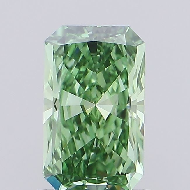 Loose Diamond - RADIANT 1.07ct Fancy Vivid Green VVS2: Loose Diamond - RADIANT 1.07ct Fancy Vivid Green VVS2 Source: This is a real non-mined Diamond that has been grown in a lab Shape: RADIANT Carats: 1.07 Color: Fancy Vivid Green Certification: IGI Vide