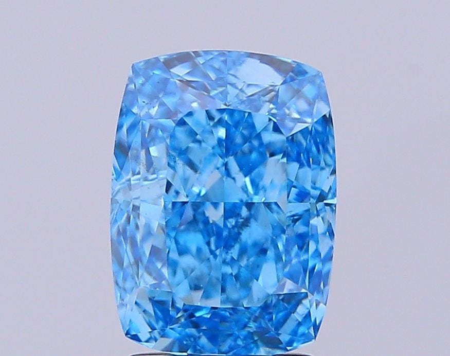 Loose Diamond - CUSHION MODIFIED 3.02ct Fancy Vivid Blue SI1: Loose Diamond - CUSHION MODIFIED 3.02ct Fancy Vivid Blue SI1 Source: This is a real non-mined Diamond that has been grown in a lab Shape: CUSHION MODIFIED Carats: 3.02 Color: Fancy Vivid Blue