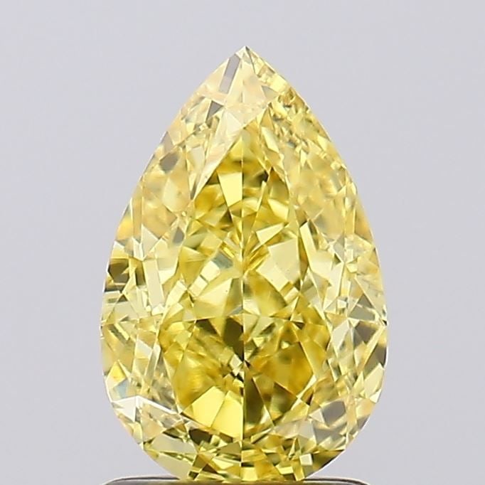 Loose Diamond - PEAR 1.55ct Fancy Intense Yellow VVS2: Loose Diamond - PEAR 1.55ct Fancy Intense Yellow VVS2 Source: This is a real non-mined Diamond that has been grown in a lab Shape: PEAR Carats: 1.55 Color: Fancy Intense Yellow Certification: IGI Vide