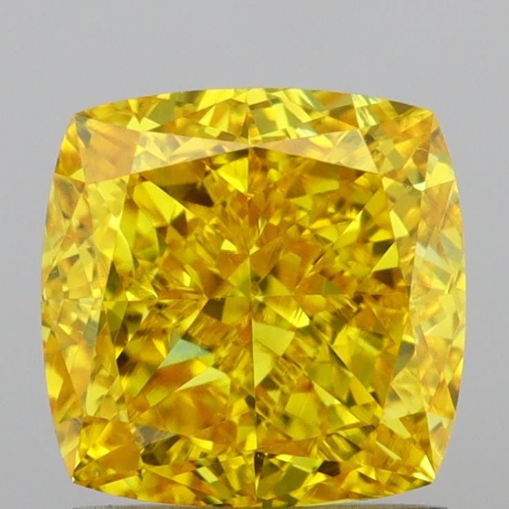 Loose Diamond - CUSHION MODIFIED 2.0ct Fancy Vivid Yellow VVS2: Loose Diamond - CUSHION MODIFIED 2.0ct Fancy Vivid Yellow VVS2 Source: This is a real non-mined Diamond that has been grown in a lab Shape: CUSHION MODIFIED Carats: 2.0 Color: Fancy Vivid Yellow Certi