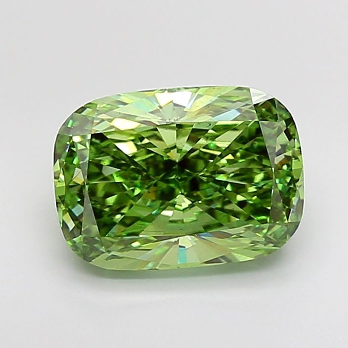 Loose Diamond - CUSHION MODIFIED 4.51ct Fancy Vivid Green SI1: Loose Diamond - CUSHION MODIFIED 4.51ct Fancy Vivid Green SI1 Source: This is a real non-mined Diamond that has been grown in a lab Shape: CUSHION MODIFIED Carats: 4.51 Color: Fancy Vivid Green Certif