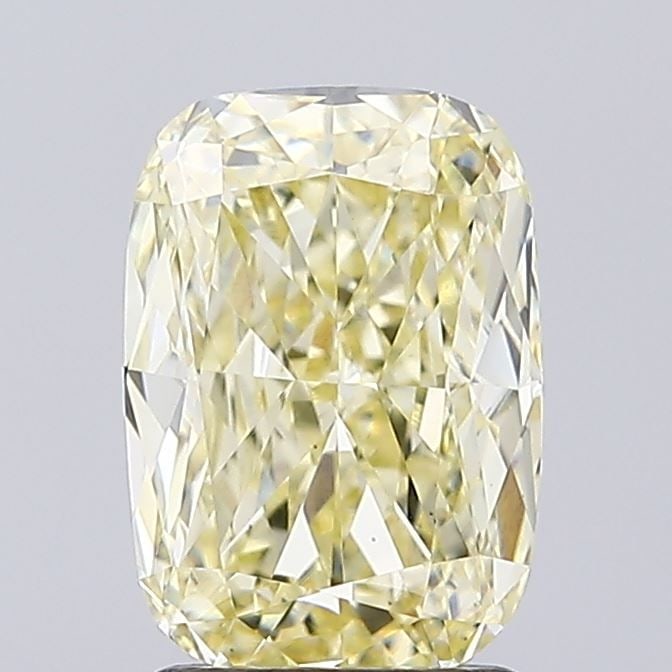 Loose Diamond - CUSHION MODIFIED 2.05ct Fancy Light Yellow VS1: Loose Diamond - CUSHION MODIFIED 2.05ct Fancy Light Yellow VS1 Source: This is a real non-mined Diamond that has been grown in a lab Shape: CUSHION MODIFIED Carats: 2.05 Color: Fancy Light Yellow Cert