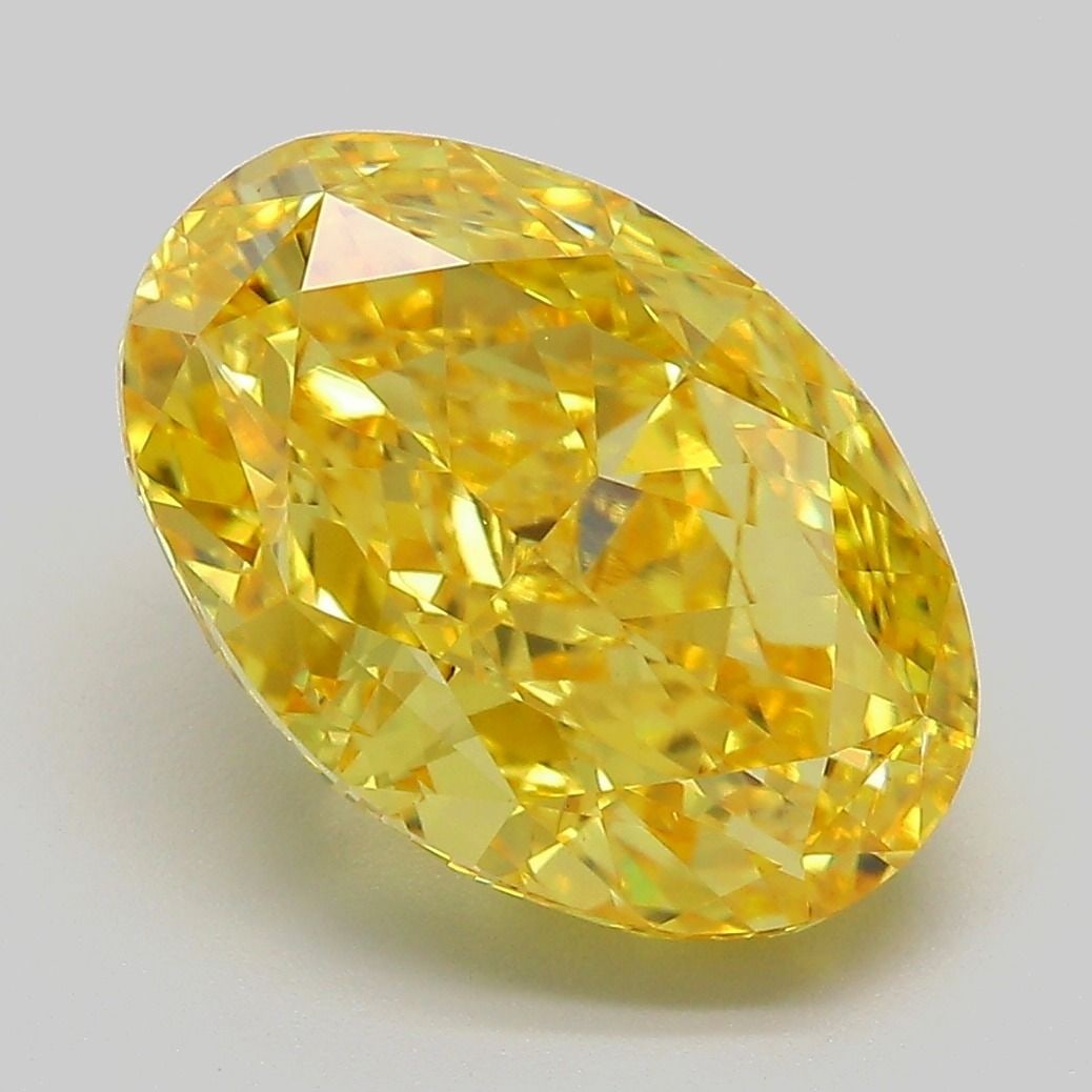 Loose Diamond - OVAL 5.67ct Fancy Vivid Yellow VS1: Loose Diamond - OVAL 5.67ct Fancy Vivid Yellow VS1 Source: This is a real non-mined Diamond that has been grown in a lab Shape: OVAL Carats: 5.67 Color: Fancy Vivid Yellow Certification: IGI Video: