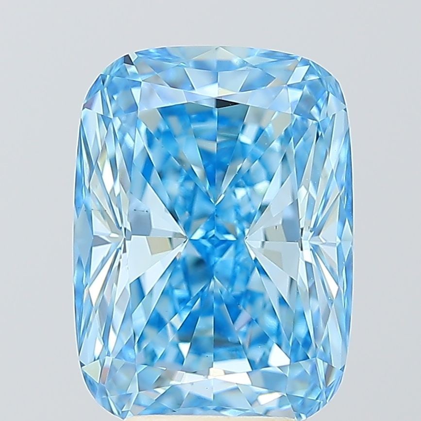 Loose Diamond - CUSHION MODIFIED 5.04ct Fancy Vivid Blue VS1: Loose Diamond - CUSHION MODIFIED 5.04ct Fancy Vivid Blue VS1 Source: This is a real non-mined Diamond that has been grown in a lab Shape: CUSHION MODIFIED Carats: 5.04 Color: Fancy Vivid Blue Certific