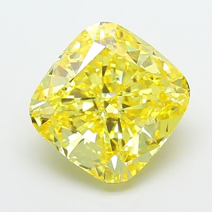 Loose Diamond - CUSHION MODIFIED 4.03ct Fancy Vivid Yellow VS1: Loose Diamond - CUSHION MODIFIED 4.03ct Fancy Vivid Yellow VS1 Source: This is a real non-mined Diamond that has been grown in a lab Shape: CUSHION MODIFIED Carats: 4.03 Color: Fancy Vivid Yellow Cert