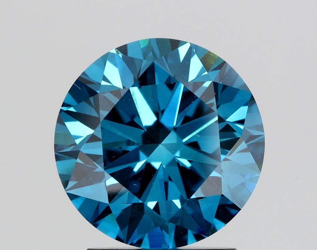 Loose Diamond - ROUND 2.27ct Fancy Blue VS1: Loose Diamond - ROUND 2.27ct Fancy Blue VS1 Source: This is a real non-mined Diamond that has been grown in a lab Shape: ROUND Carats: 2.27 Color: Fancy Blue Certification: NONE Video: