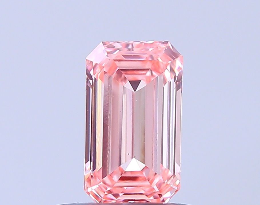 Loose Diamond - EMERALD 0.76ct Fancy Pink VS1: Loose Diamond - EMERALD 0.76ct Fancy Pink VS1 Source: This is a real non-mined Diamond that has been grown in a lab Shape: EMERALD Carats: 0.76 Color: Fancy Pink Certification: NONE Video: