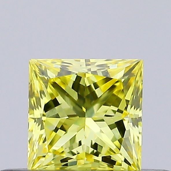 Loose Diamond - PRINCESS 0.28ct Fancy Vivid Yellow VVS2: Loose Diamond - PRINCESS 0.28ct Fancy Vivid Yellow VVS2 Source: This is a real non-mined Diamond that has been grown in a lab Shape: PRINCESS Carats: 0.28 Color: Fancy Vivid Yellow Certification: NONE