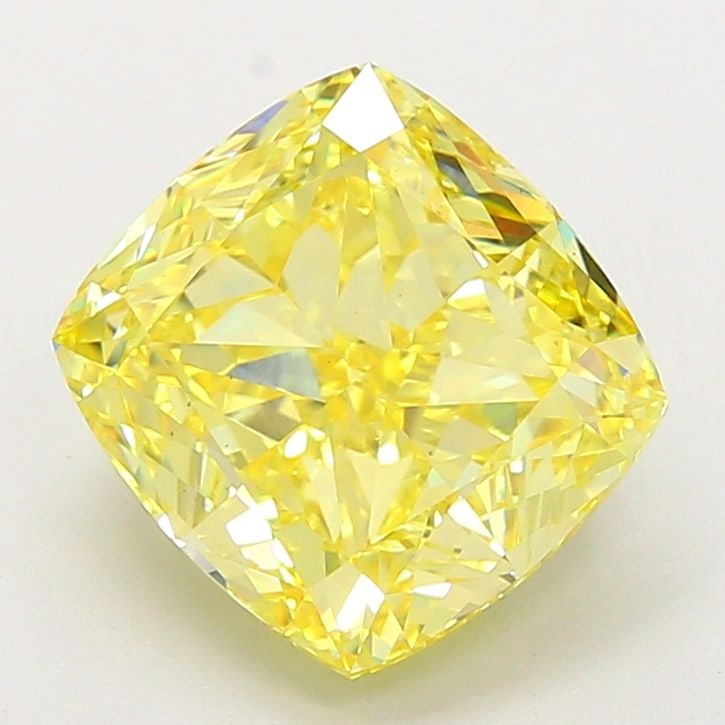 Loose Diamond - CUSHION MODIFIED 4.03ct Fancy Vivid Yellow VS2: Loose Diamond - CUSHION MODIFIED 4.03ct Fancy Vivid Yellow VS2 Source: This is a real non-mined Diamond that has been grown in a lab Shape: CUSHION MODIFIED Carats: 4.03 Color: Fancy Vivid Yellow Cert