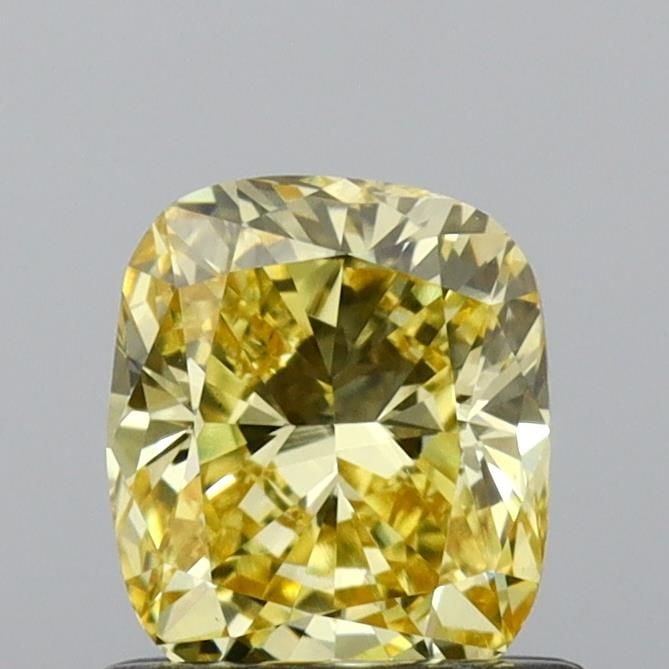 Loose Diamond - CUSHION BRILLIANT 0.78ct Fancy Intense Yellow VS1: Loose Diamond - CUSHION BRILLIANT 0.78ct Fancy Intense Yellow VS1 Source: This is a real non-mined Diamond that has been grown in a lab Shape: CUSHION BRILLIANT Carats: 0.78 Color: Fancy Intense Yello