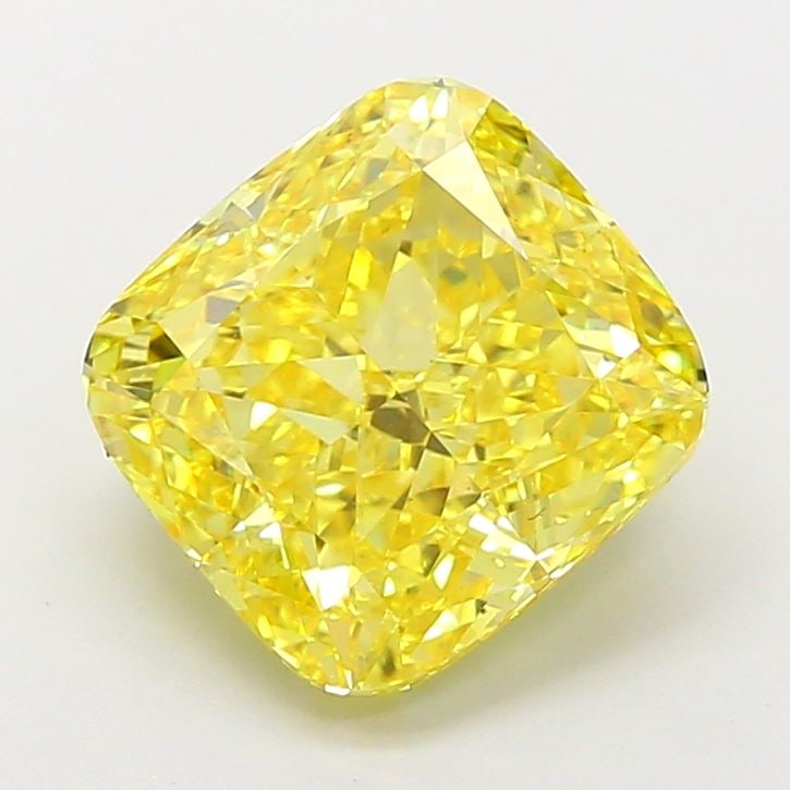 Loose Diamond - CUSHION MODIFIED 5.03ct Fancy Vivid Yellow VS1: Loose Diamond - CUSHION MODIFIED 5.03ct Fancy Vivid Yellow VS1 Source: This is a real non-mined Diamond that has been grown in a lab Shape: CUSHION MODIFIED Carats: 5.03 Color: Fancy Vivid Yellow Cert