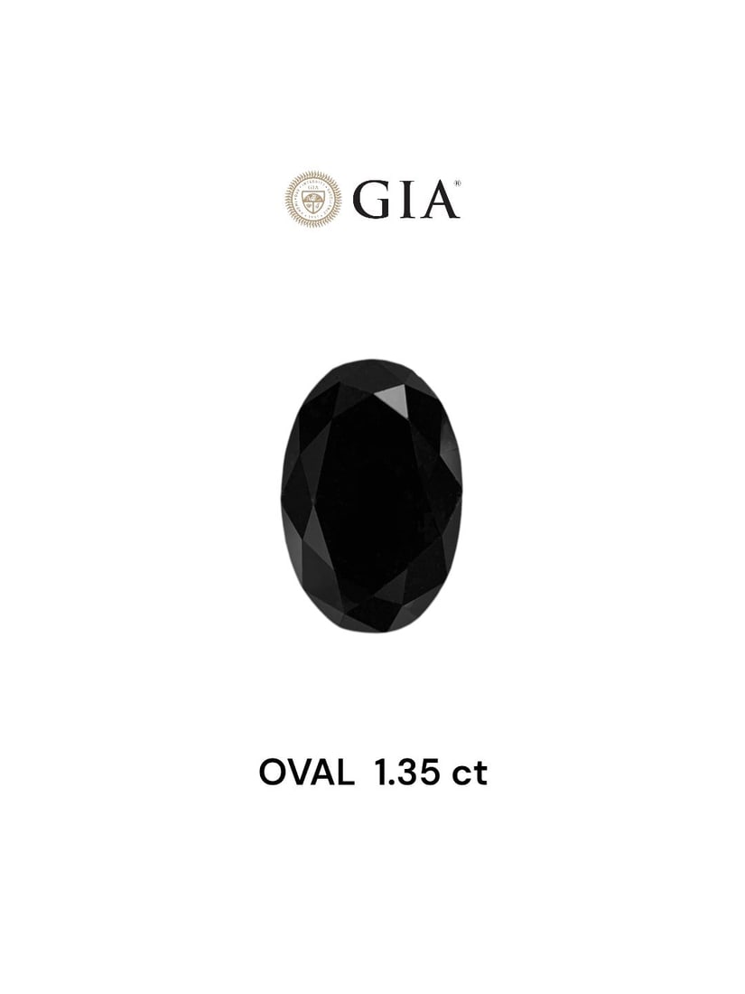 Loose Diamond - OVAL 1.35ct Fancy Black VVS2: Loose Diamond - OVAL 1.35ct Fancy Black VVS2 Source: Natural Shape: OVAL Carats: 1.35 Color: Fancy Black Certification: GIA Video: