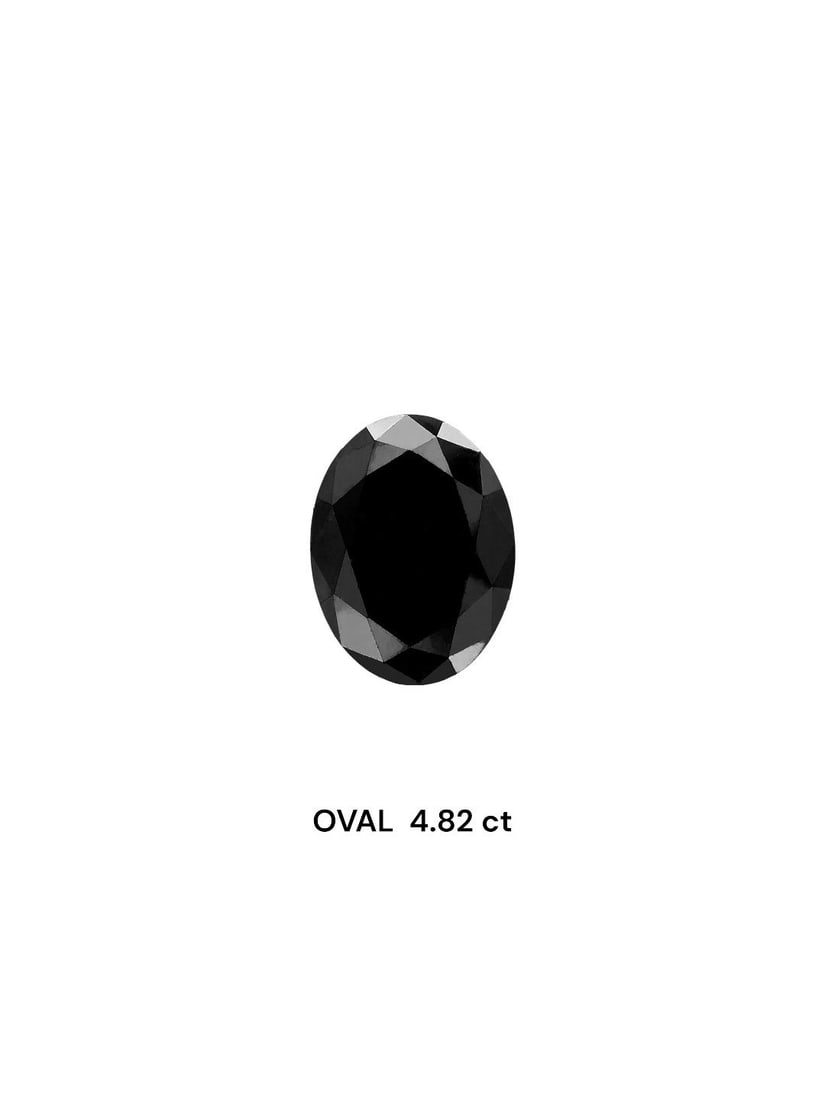 Loose Diamond - OVAL 4.82ct Black: Loose Diamond - OVAL 4.82ct Black Source: Natural Shape: OVAL Carats: 4.82 Color: Black Certification: IGI Video: