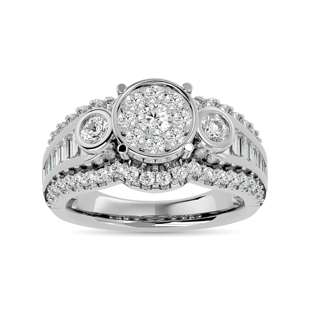 Diamond Engagement Ring 1 1/2 Ct.tw in 14K White Gold: Diamond Engagement Ring 1 1/2 Ct.tw in 14K White Gold 14k White Gold Stone Color: Gh Stone Clarity: Si2 Each ring is presented in standard size 6.5. Complimentary resizing is available between sizes 5