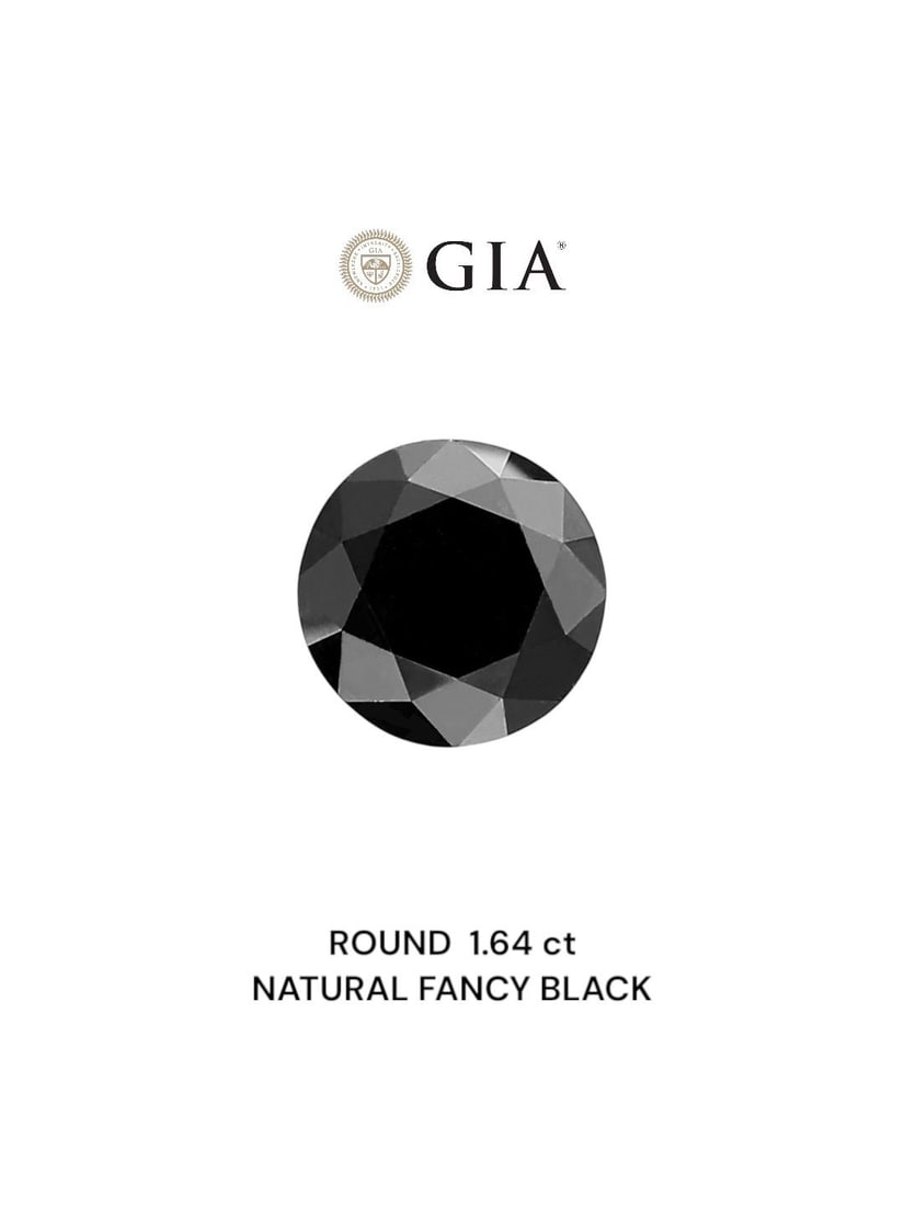 Loose Diamond - ROUND 1.64ct Fancy Black VVS2: Loose Diamond - ROUND 1.64ct Fancy Black VVS2 Source: Natural Shape: ROUND Carats: 1.64 Color: Fancy Black Certification: GIA Video:
